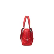 Красная кожаная сумка с тиснением под крокодила