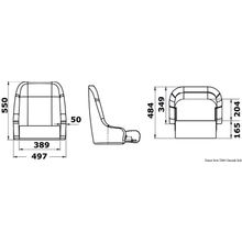 Osculati Padded seat w H51 flip up, 48.410.05