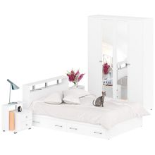 СВК Мебель для спальни Камелия № 8 Кровать с ящиками 1400 цвет белый ID - 290438