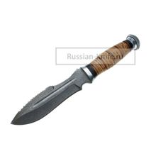 Нож Барс-6 (дамасская сталь), береста, шило