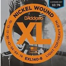 EXL140-8 Nickel Wound Комплект струн для 8-струнной электрогитары, Light Heavy, 10-74, DAddario