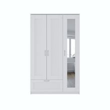 Шкаф комбинированный с зеркалом 3дв, 1я  Сириус 1170х500х1900 белый