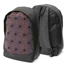 Рюкзак подростковый, 41x29x14см, ПЭ, 1 отд, светоотраж.пластик. передняя панель хамелеон, черный Черный