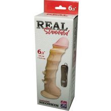 LOVETOY (А-Полимер) Вибромассажёр REAL Standard с шипами - 16 см. (телесный)