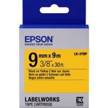 EPSON LK-3YBP картридж с пастельной лентой 9 мм, чёрный шрифт на жёлтом фоне