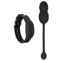 Черные вагинальные виброшарики с браслетом-пультом Wristband Remote Ultra-Soft Kegel System (черный)