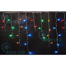Rich LED RL-i3*0.5-T M Уличная светодиодная Бахрома 3x0.5 м, мульти, пост свечение, провод прозрачный