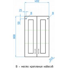 Шкаф Style Line Эко Стандарт 48 с зеркальными вставками, белый