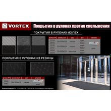 Противоскользящий резиновый коврик Vortex Пятачки 3 мм 1х10 м черный 22400