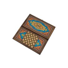 Нарды + Шашки "Сирия Голубые" большие