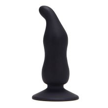 Чёрный анальный стимулятор  BOTTOM BLACK CAP SILICONE - 11 см. Черный