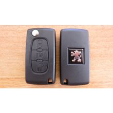Корпус выкидного ключа для Пежо, 3 кнопки, с проточкой HU83 (kp-037)