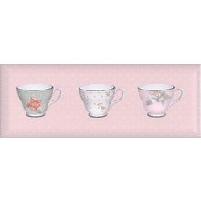 Керамическая плитка Kerama Marazzi Веджвуд Stg B274 15031 Чашки Розовый Грань декор 15х40