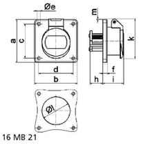 Bals Панельная розетка ELV Bals 4334 42 В 32 А 2 полюса IP44 винтовые клеммы серая