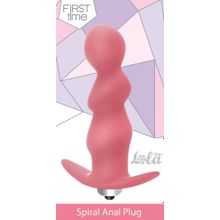 Lola toys Розовая анальная пробка с вибрацией Spiral Anal Plug - 12 см.