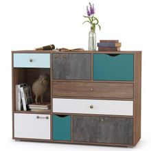 Нижегородмебель и К Комод Вайс 10.104 цвет винтаж камень тёмный бензин белый премиум ID - 295550