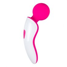 EDC Розово-белый вибромассажер Easytoys Mini Wand Massager (розовый с белым)