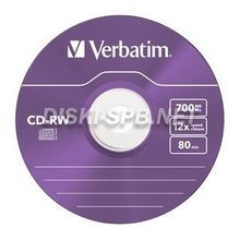 CD-RW диск VERBATIM 700 Мб. 8-12х SLIM Color. 5 дисков.