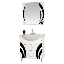 Misty Зеркальный шкаф Каролина 70 R черное стекло