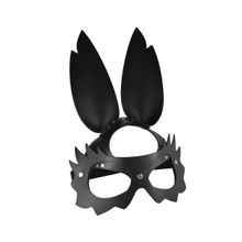 Sitabella Черная кожаная маска  Зайка  с длинными ушками