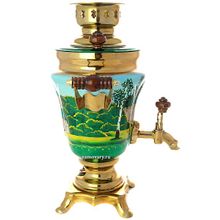 Электрический самовар 1,5 литра с художественной росписью "Ясная поляна", арт. 150477