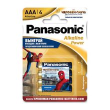 Батарейка Panasonic Alkaline Power LR03APB 4BPS RU Spider-Man LR03 + наклейка BL4