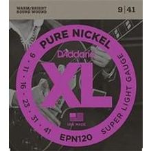 EPN120 XL PURE NICKEL Струны для электрогитары чистый никель Super Light 9-41 D`Addario