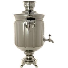 Электрический самовар 10 литров с никелированным покрытием "цилиндр" с автоматическим отключением при закипании, арт. 121040к