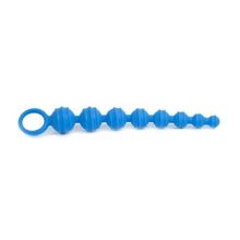 Topco Sales Синяя анальная цепочка Climax Anal Anal Beads Silicone Ridges - 32,6 см. (синий)