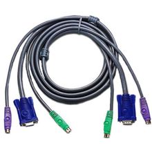 Кабель для kvm переключателей aten 2l-1001p c (2xps 2m+vga15m-> 2xps 2m+vga15f, 1.8м)