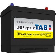 Аккумулятор автомобильный TAB EFB 60.0 Ah 600A STOP&GO 56068 D23L ОП 232x173x225