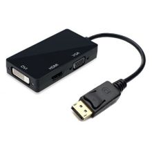 Адаптер DisplayPort M - HDMI  DVI  VGA, 0.2 м, черный, пакет, ORIENT C309