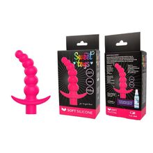 Bior toys Розовая вибрирующая анальная елочка Sweet Toys - 10,8 см.