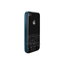 Dexim DLA156L Чехол + защитная пленка для IPhone 4. Цвет: голубой.