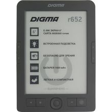 Электронная книга Digma R652 (6", mono, подсветка, 800x600, 4Gb, FB2   PDF   DJVU   RTF   CHM   EPUB   DOC   JPG   BMP, microSDHC, USB2.0)