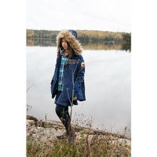 Leya.me Парка темно-синяя с мехом ALD-059