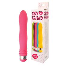 Розовый эргономичный вибратор Sexy Friend - 17,5 см.