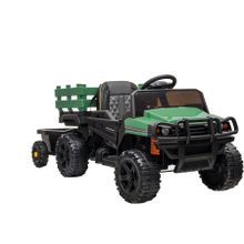 Детский электромобиль Bettyma квадроцикл с прицепом 2WD 12V - BDM0926-GREEN