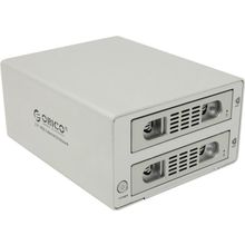 Orico   3529RUS3-SV   (EXT BOX для внешнего подключения 2x3.5" SATA HDD, RAID0 1 JBOD, USB3.0 eSATA)