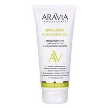 Очищающий гель для лица и тела с Салициловой Кислотой Aravia Laboratories Anti-Acne Cleansing Gel 200мл