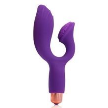 Фиолетовый вибромассажер Cosmo с отростком для стимуляции клитора Фиолетовый