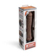 PowerCocks Коричневый вибратор-реалистик 8  Girthy Realistic Vibrator - 24,5 см. (коричневый)