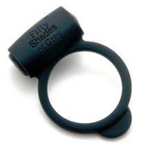 Темно-серое эрекционное кольцо Vibrating Love Ring с вибрацией серый