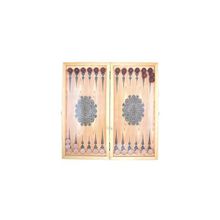 Нарды большие с цветным рисунком, деревянные шашки