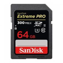 Карта памяти SD 64Gb Sandisk Extreme Pro UHS-II 300 SDSDXPK-064G-GN4I