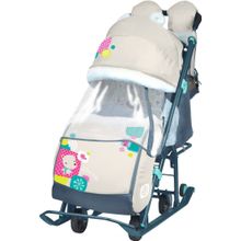 НИКА Cанки-коляска НИКА ДЕТЯМ 7-2 Коллаж-мишка бежевый