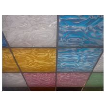 Подвесной потолок 3D серебро, рисунок волна, выполнен из потолочных панелей покрытых 3d материалом пр-во США (20 цветов)