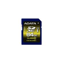 A-DATA Карта памяти SD 64Гб  ADATA SDXC UHS-I class 10 class U1 (45МБ с)
