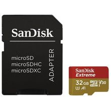 Sandisk Карта памяти SanDisk Extreme microSDHC Class 10 UHS Class 3 V30 A1 100MB s 32GB