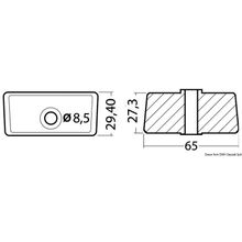 Osculati Aluminium cube anode, 43.317.21